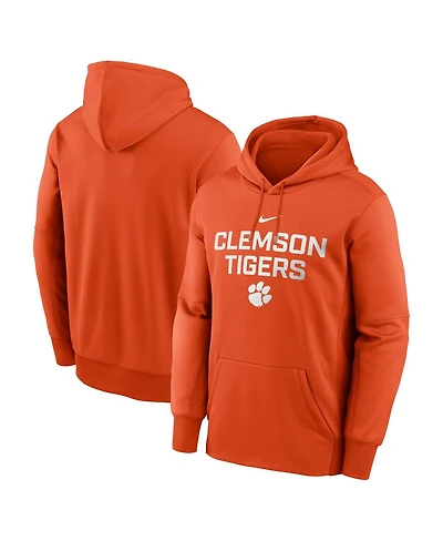 Nike Men's Orange Clemson Tigers Team Stacked Performance Pullover Hoodie