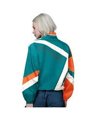 Starter Women's Aqua/Orange Miami Dolphins Vintage 1st Quarter Full-Zip Windbreaker