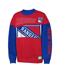 Outerstuff Big Boys and Girls Red/Blue New York Rangers Impact Player Sweatshirt