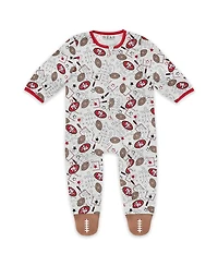 Wear by Erin Andrews Baby Boys and Girls Newborn San Francisco 49ers Sleep and Play Full-Zip Sleeper Bib Set