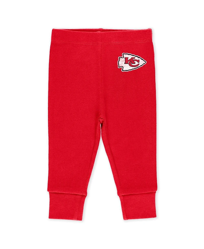 Wear by Erin Andrews Baby Boys and Girls Newborn 3-Piece Kansas City Chiefs Turn Me Around Bodysuits Pant Set
