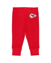 Wear by Erin Andrews Baby Boys and Girls Newborn 3-Piece Kansas City Chiefs Turn Me Around Bodysuits Pant Set