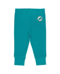 Wear by Erin Andrews Baby Boys and Girls Newborn 3-Piece Miami Dolphins Turn Me Around Bodysuits Pant Set