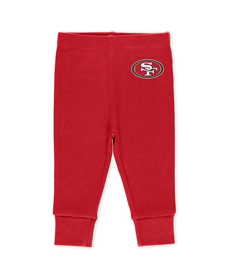 Wear by Erin Andrews Baby Boys and Girls Newborn 3-Piece San Francisco 49ers Turn Me Around Bodysuits Pant Set