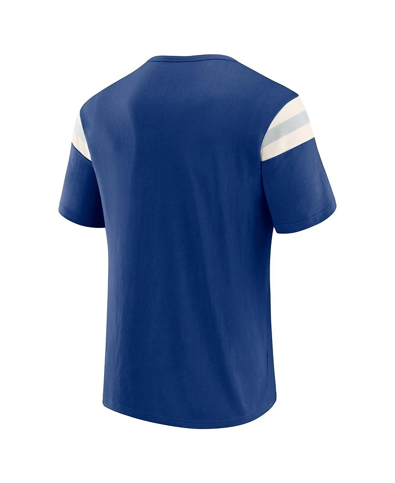Darius Rucker Collection by Fanatics Men's Royal Los Angeles Dodgers Distressed Sleeve Stripe T-Shirt