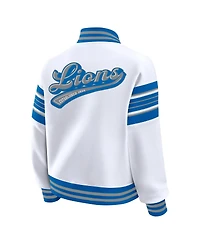 Wear by Erin Andrews Women's White Detroit Lions Plus Full-Snap Fleece Sweatshirt Jacket