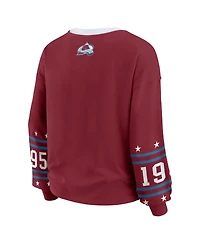 Wear by Erin Andrews Women's Burgundy Colorado Avalanche Long-Sleeve Sport T-Shirt