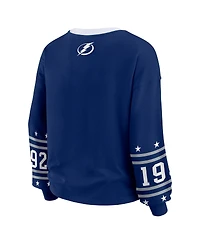 Wear by Erin Andrews Women's Blue Tampa Bay Lightning Long-Sleeve Sport T-Shirt