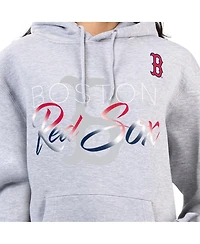 G-iii 4Her by Carl Banks Women's Heather Gray Boston Red Sox Shadow Logo Graphic Pullover Hoodie