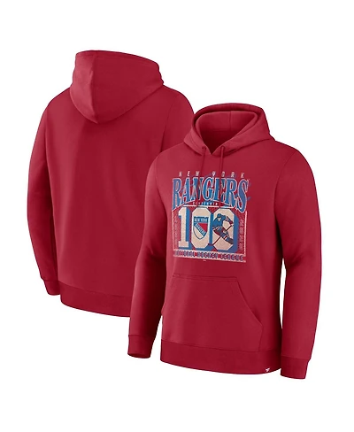 Fanatics Men's Red New York Rangers Centennial Fleece Hoodie