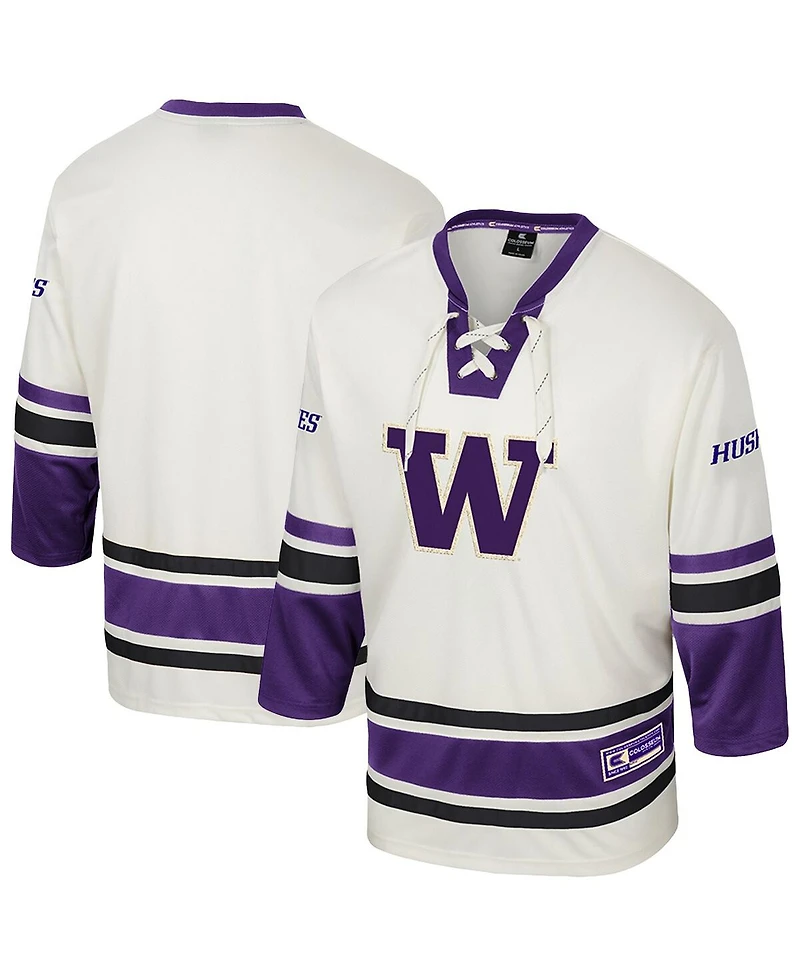 Colosseum Men's Cream Washington Huskies Puck Proud Fashion Hockey Jersey