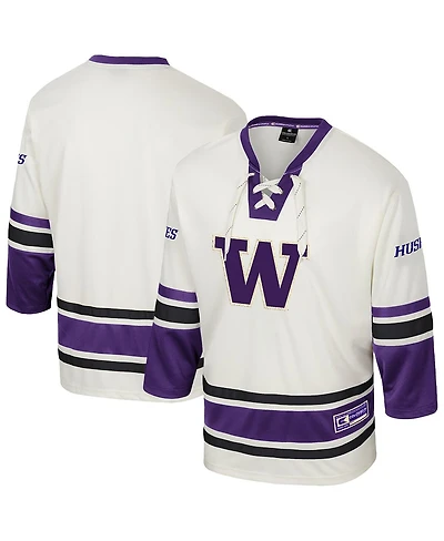 Colosseum Men's Cream Washington Huskies Puck Proud Fashion Hockey Jersey