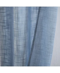 Hlc.me Abbey Faux Linen Textured Semi Sheer Privacy Sun Light Filtering Transparent Window Grommet Curtain Panels