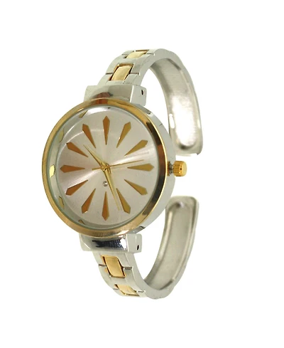 Two Tone Petite Artistic Bangle Watch