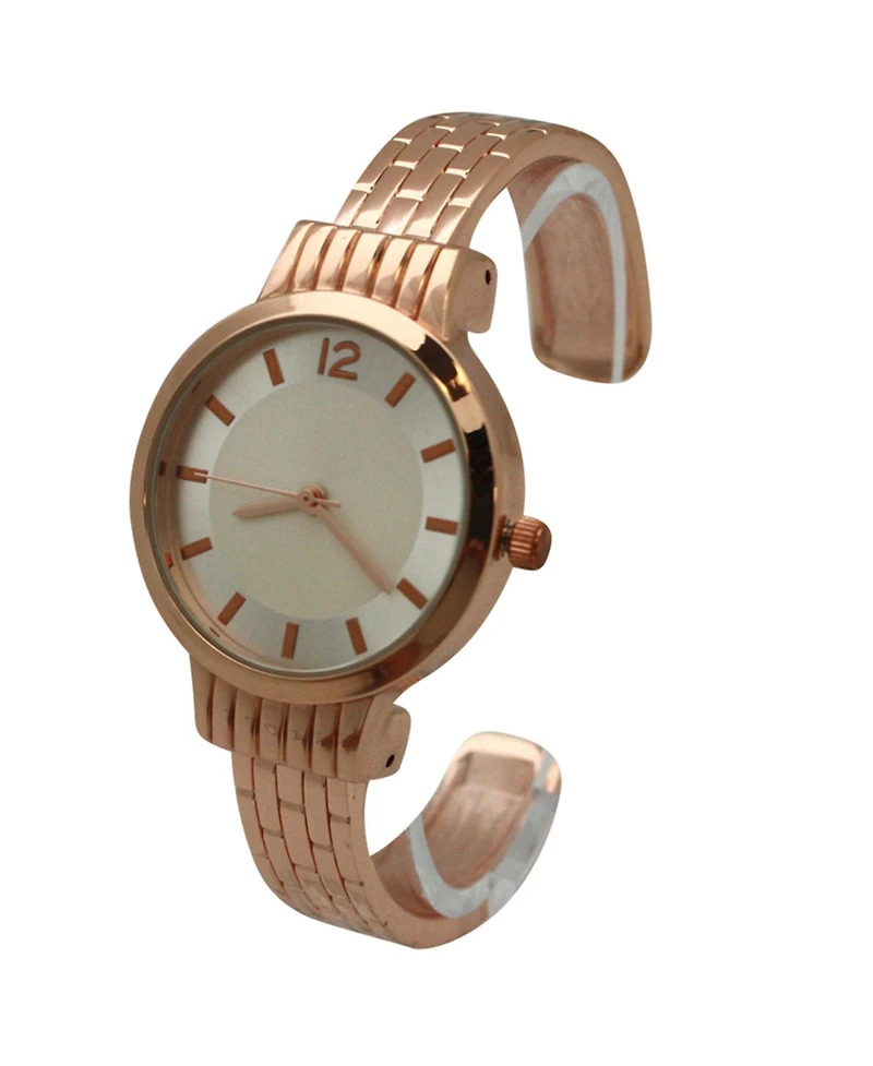 Olivia Pratt Rose Gold Textured Bangle Watch