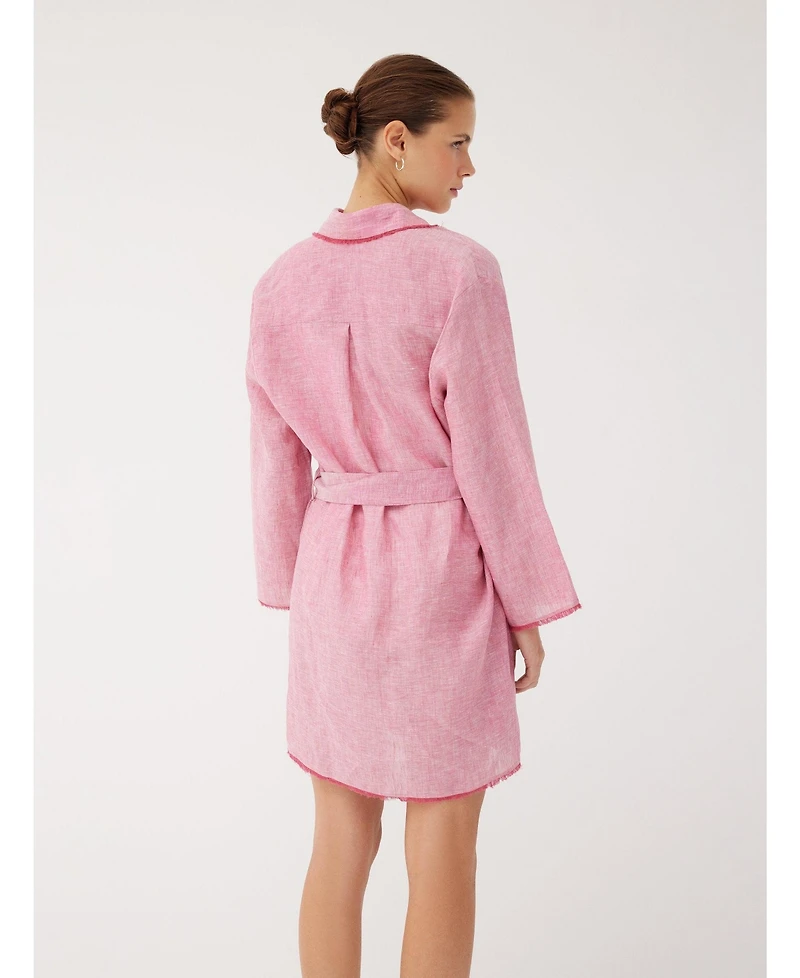 Labeca London Women's Short Linen Mini Kaftan