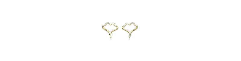 GiGiGirl 14K Gold Plated with White Mother Of Pearl Leaf Design Earrings For Kids