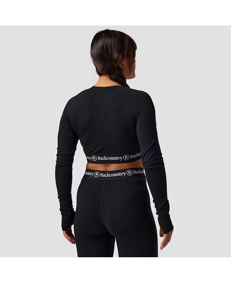Backcountry Women's Cedars Rws Merino Lt-Wt Baselayer Cropped Crew Top Lightweight Long Underwear Tops