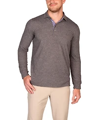 Tailorbyrd Men's Brushed Melange Super Soft Long Sleeve Polo