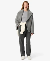 Lacoste Usa Women's Cotton Slim-Fit Crewneck Tee