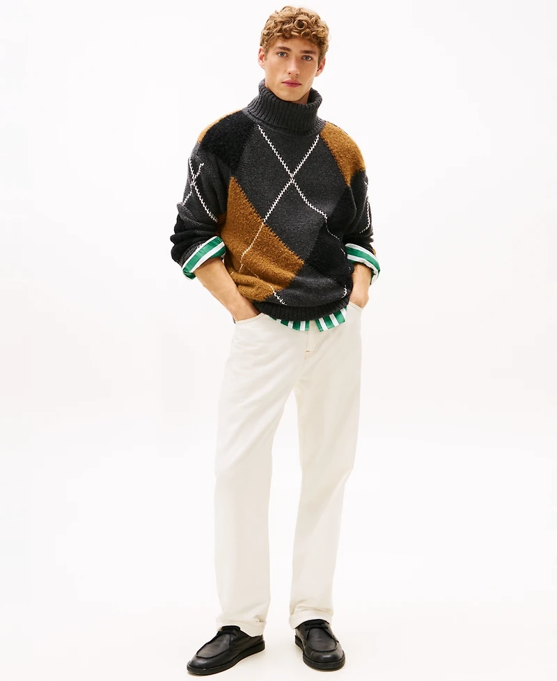 Tommy Hilfiger Men's Roll-Neck Argyle Sweater