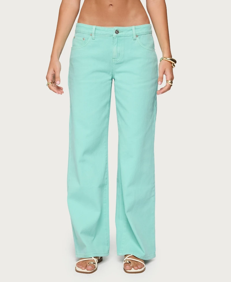 Edikted Womens Roman Low Rise Slouchy Jeans
