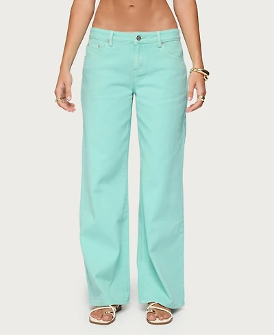 Edikted Womens Roman Low Rise Slouchy Jeans