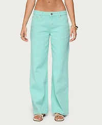 Edikted Womens Roman Low Rise Slouchy Jeans