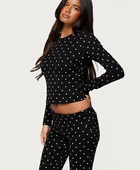 Edikted Women's Daliya Polka Dot Long Sleeve Top