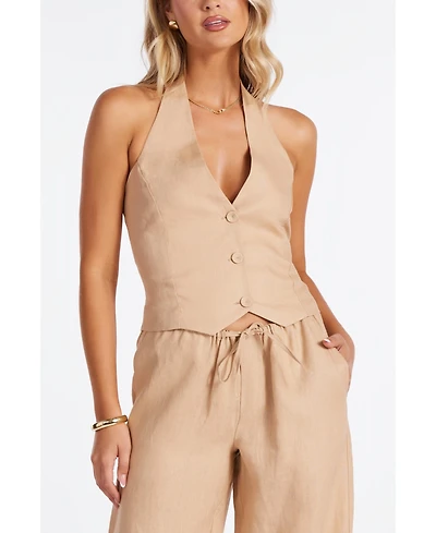 Bishop + Young Positano Linen Halter Vest