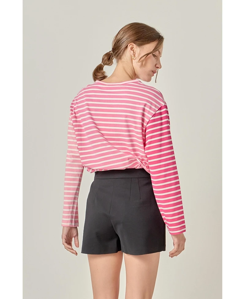English Factory Women's Stripe Color Block Shirt