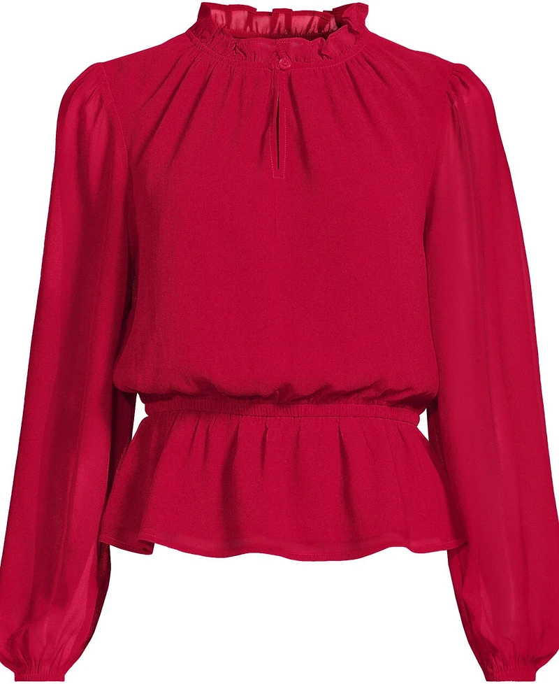 Lands' End Women's Chiffon Peplum Top