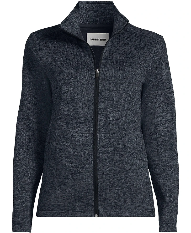 Lands' End Women's School Uniform Sweater Fleece Zip Front Jacket