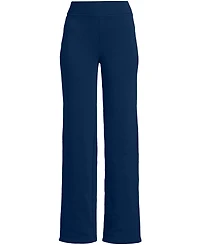 Lands' End Women's Petite Serious Sweats High Rise Fleece Lined Straight Leg Pants