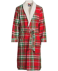 Lands' End Men's High Pile Fleece Lined Flannel Robe