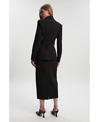 Karen Millen Women's Ponte Pu Pencil Skirt