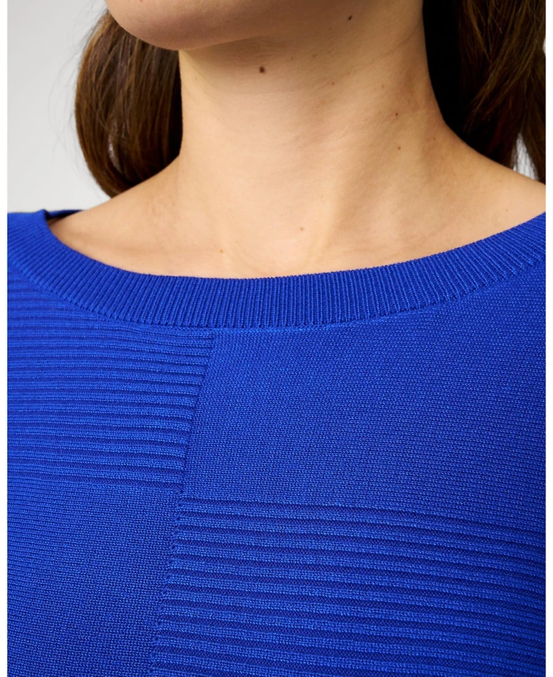 Cable & Gauge Block Rib Stitch Midweight Tunic Sweater