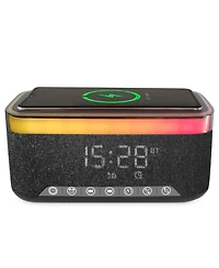 Alpha Digital 10W Bluetooth Stereo Speaker-Alarm Clock, Wireless Charging, Rgb light