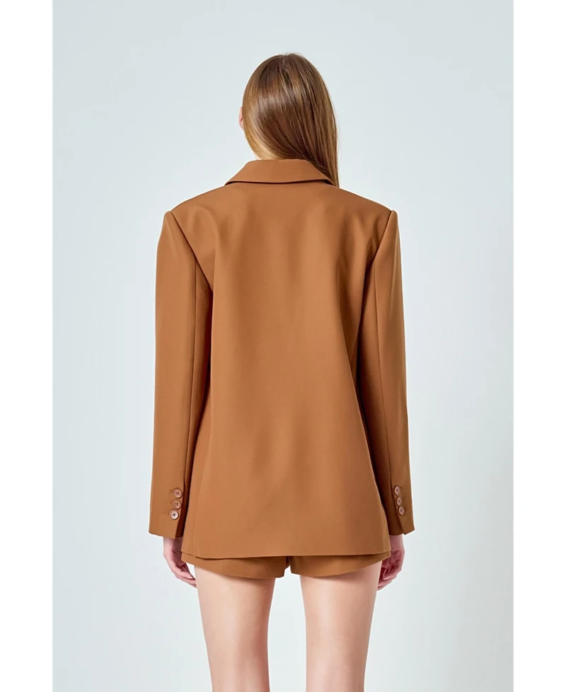 endless rose Women's Everyday Oversize 2 button Blazer