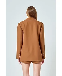 endless rose Women's Everyday Oversize 2 button Blazer