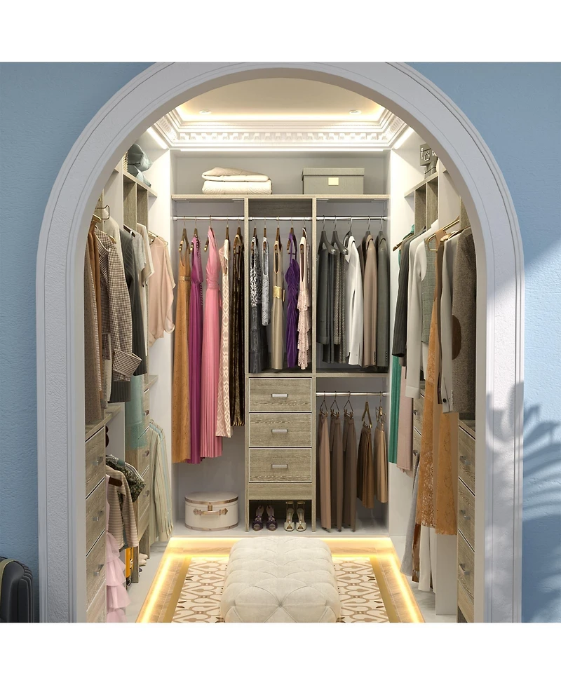 Aheaplus 4FT Small Closet Organizer with Fabric Drawers