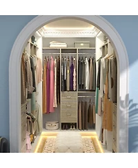 Aheaplus 4FT Small Closet Organizer with Fabric Drawers