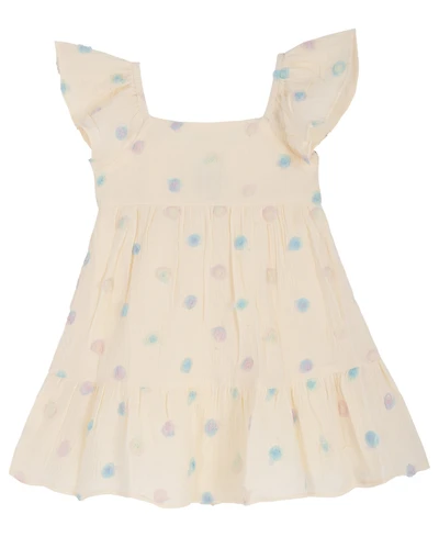 Rare Editions Toddler and Little Girls Multi 3D Rosettes with Gauze Dress
