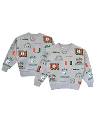 Gameday Couture Big Girls Gray Miami Hurricanes Always on Repeat Pullover Sweatshirt