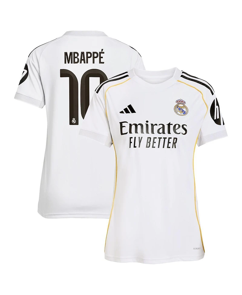 Adidas Women's Kylian Mbappe White Real Madrid 2025/26 Home Replica Player Jersey