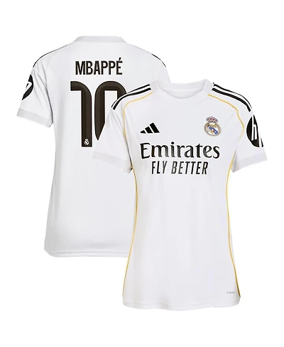 Adidas Women's Kylian Mbappe White Real Madrid 2025/26 Home Replica Player Jersey