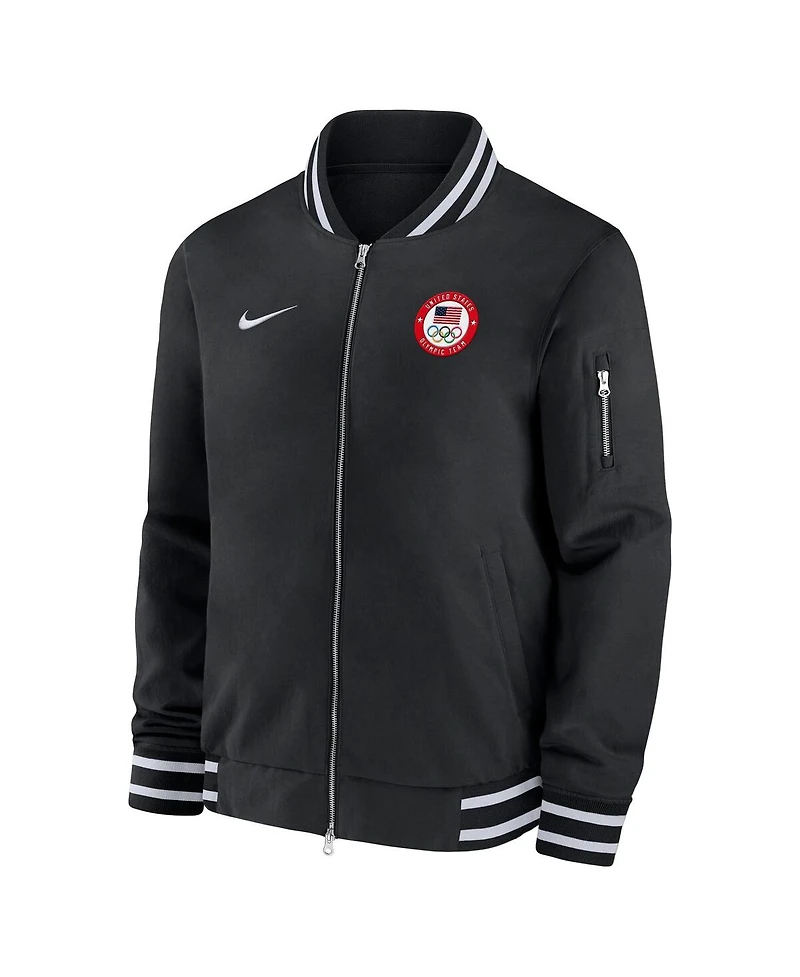 Nike Men's Black Full-Zip Bomber Jacket