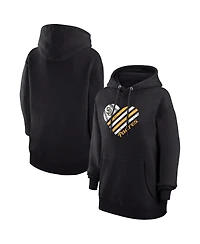 G-iii 4Her by Carl Banks Women's Black San Diego Padres Heart Fleece Pullover Hoodie