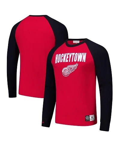 Mitchell & Ness Men's Red/Black Detroit Red Wings Legendary Slub Raglan Long Sleeve T-Shirt