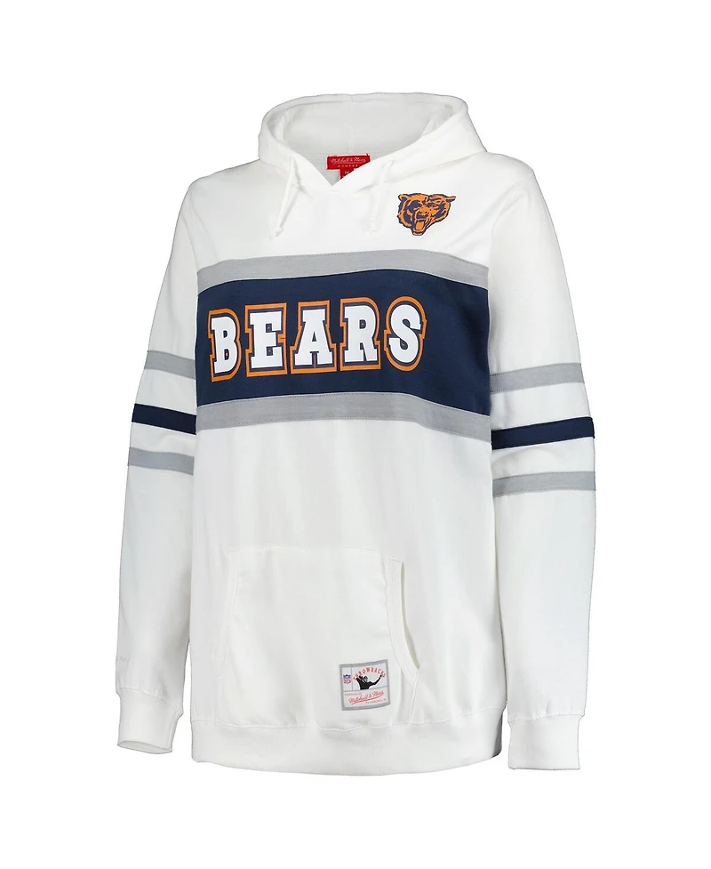 Mitchell & Ness Women's White Chicago Bears Plus Head Coach Throwback Pullover Hoodie